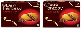 Sunfeast Dark Fantasy CHOCOFILL Cookies with Choco Crème | Perfect Snack Cookie Cake Biscuit