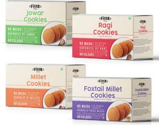 fittr MILLET Cookies Combo (RAGI, JOWAR, FOXTAIL, MULTI GRAIN) Assorted Biscuit