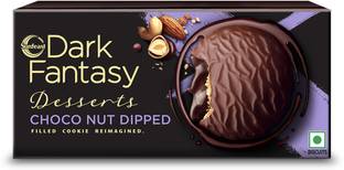 Sunfeast Dark Fantasy Choco Nut Dipped Cookie, Choco Filled With Hazelnuts Cream Filled Biscuit