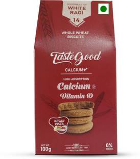 Taste Good Calcium Biscuits for Strong Bones in flavour of Kesar Pista and Vanilla. Digestive Biscuit