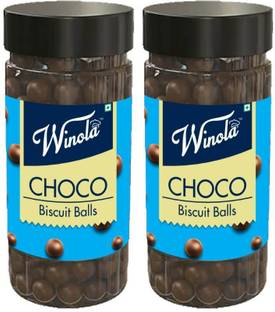 Winola Milk Choco Biscuit Balls Chocolate Munchies (100 gm) each Cream Cracker Biscuit