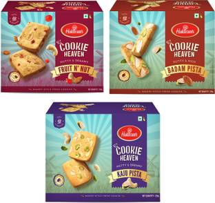 Haldiram's Fruit n Nut Cookies 200 g, Badam Pista 200 g, Kaju Pista Cookies 200 g Cookies Biscuit