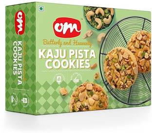 Om Sweets & Snacks Kaju Pista Cookies | Rich in Taste and Nutrition | Authentic Taste & Quality Cookies Biscuit