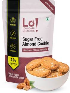 Lo! Sugar Free Almond Cookies | Zero Sugar No Maida Multigrain Digestive Biscuits High Fiber Biscuit