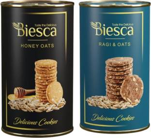 Biesca Ragi & Oats Cookies with Organic Ragi Flour & Natural Honey Oats Cookies Biscuit Cookies Biscuit