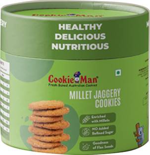 Cookieman Millet Jaggery | Healthy Snack with Wheat, Millets Cookies Biscuit