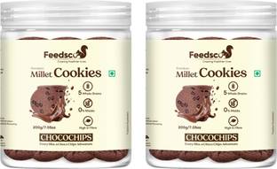 Feedsco Millet Choco Chips Cookies - Multigrain, Premium Healthy Snack (Each Pack 200g) Cookies Biscuit