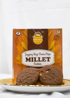 Krackee Jaggery Ragi Choco cookies | Made with Ragi Millet | Olive oil | Pack of 1 . High Fiber Biscuit