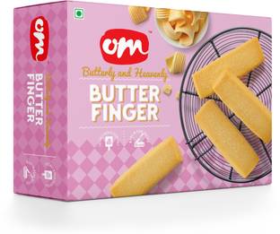 Om Sweets & Snacks Butter Finger Cookies, pack of 2, 350gm each Cookies Biscuit