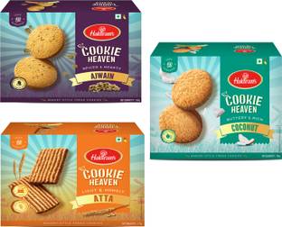 Haldiram's Ajwain Cookies 150gm, Atta Cookies 175 gm, Coconut Cookies 180 gm Cookies Biscuit