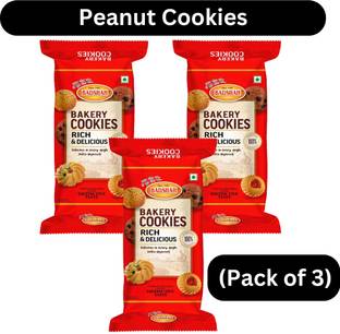 BADSHAH MILK RUSK Peanut Cookies Biscuits Combo Pack of 3 (250gm X 3) 750gm Tea Time Snack Cookies Biscuit