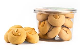 ZEPPOLI BAKERS Pure Desi Ghee Nankhatai I Adorned with Cashew I Shortbread Biscuits Cookies Biscuit