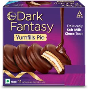 Sunfeast Dark Fantasy Yumfills CHOCO Pie, Chocolate Chip CHOCO TREAT Cookie Cake Biscuit