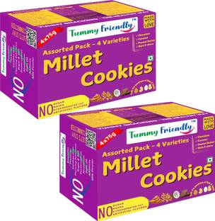 TummyFriendly Foods Ragi Millet Cookies - Assorted. Healthy Biscuits for Kids, Babies & Adults Cookies Biscuit