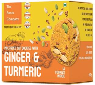 The Snack Company Healthy Multi Seed cookies with Natural Ginger & Turmeric I 33% Nuts and Seeds Cookies Biscuit