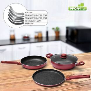 Prestige Omega Festival Pack Induction Bottom Non-Stick Coated Cookware Set