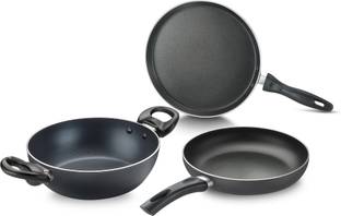 Judge ACE Set of 3|Low Oil Cooking|Durable Body Non-Stick Coated Cookware Set