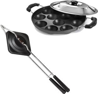 Masox Store Non-electric Sandwich Maker | 2 Side Handle Appam Patra / Appam pan with Lid S2 0 W Pop Up Toaster