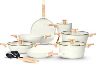 Kréme Ceracook Granite Ceramic Cookware Set of 7pcs Induction Bottom Non-Stick Coated Cookware Set