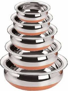 Newland kitchenware copper bottom 5 pcs different size handi?prabhuchety quality product Cookware Set