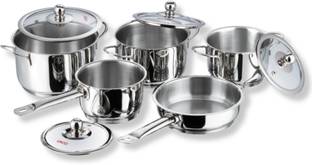 VINOD Stainless Steel Induction Friendly Tuscany 5 Pcs Induction Bottom Cookware Set
