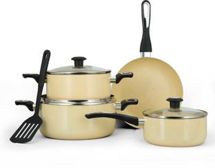 IMPEX Granite Coated Nonstick Cookware Set Beige (NCB 7108BG) Non-Stick Coated Cookware Set