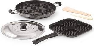 iVBOX Smart-Meal Grill Pan and Appam Maker Pan Non-Stick Coated Cookware Set
