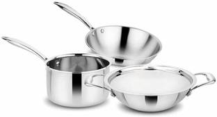 SHAANTI SHANTI_STAINLESS_STEEL_3PCS Induction Bottom Cookware Set