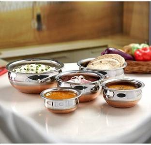 RBGIIT Copper Bottom Kitchen Serving Cooking Bowl biryani, rice Handi/Pot/Patila Cookware Set