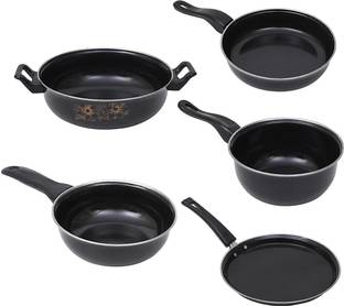 Puros 5 Pcs Non-Stick Induction Base Cookware Set Induction Bottom Non-Stick Coated Cookware Set