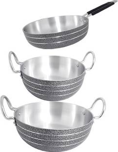 bartan hub kadhai and frypan set(kadhai 4000 ml , 2500 ml , frying pan 21 cm) Cookware Set