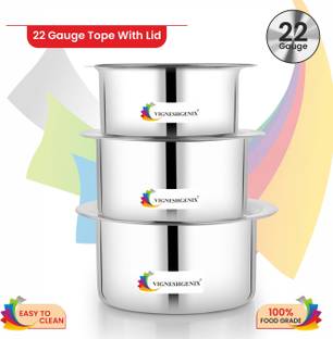 Vigneshgenix (3ltr,2.5ltr,2Ltr) Heavy Gauge kitchen set With Lid Tope cooking set combo Induction Bottom Cookware Set