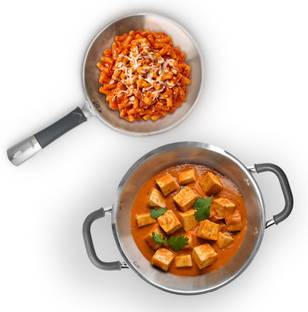 Allo TriPly Stainless Steel 2pcs Set of 2.7 Ltrs Kadhai with Lid & 1.5 Ltrs Frypan Induction Bottom Cookware Set