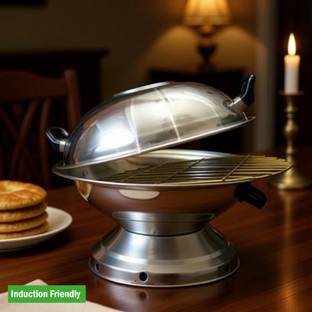Rudra Enterprises Tandoor Bati Maker Baking Oven, Induction Bottom Non-Stick Coated Cookware Set