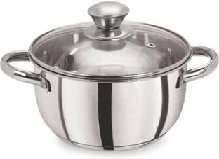 Padchaaya Stainless Steel Dutch Oven with Lid | Kitchen Cooking and Serving Bowl Set Induction Bottom Non-Stick Coated Cookware Set