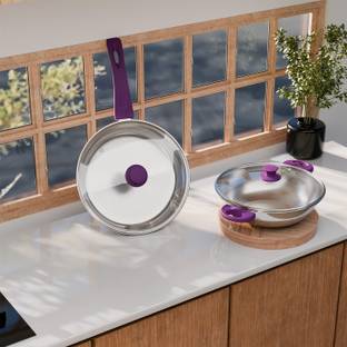 Lifelong LLTPC2 Combo Kadhai with Fry Pan Lid Induction Bottom Cookware Set