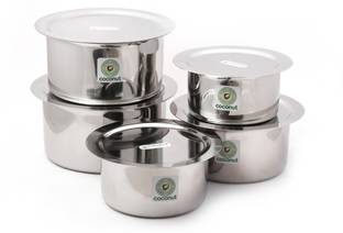 COCONUT Stainless Steel Tope Set & Lids Induction Bottom Cookware Set