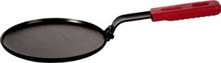 dynamic cookwares Carbon Steel Flat Uttappam Omelette Tawa 6 In/15.5Cm With Silicone Rubber Handle Induction Bottom Non-Stick Coated Cookware Set