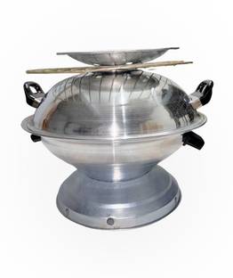Rudra Enterprises Tandoor Bati Maker Baking Oven, Induction Bottom Non-Stick Coated Cookware Set