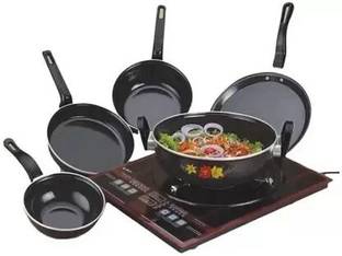 Maharajee by Maharajee Cookware set combo of 5 pcs Induction Bottom Non-Stick Coated Cookware Set