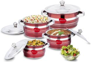 Klassi Kichen by Mahavir Handi with lid Glossy Finish Induction Bottom Cookware Set