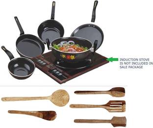 HouseOfCommon Dura Full Size Induction Bottom Non-Stick Coated Cookware Set