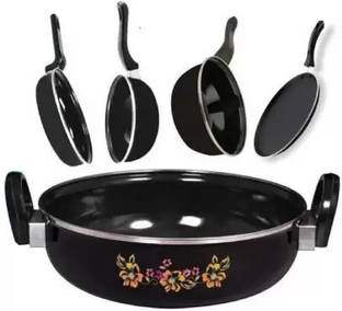 Kashvi Best Kitchen Cookware Gift Induction Bottom Non-Stick Coated Cookware Set