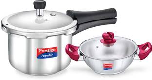 Prestige Popular + Platina Popular Induction Bottom Cookware Set