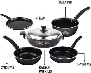 Maharajee 6 Pcs Set Induction Bottom Non-Stick Coated Cookware Set