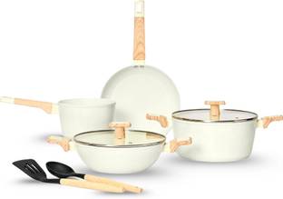 Kréme Ceracook Granite Ceramic Cookware Set of 4pcs Induction Bottom Non-Stick Coated Cookware Set