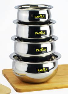 RAMILA Stainless Steel Serving Bowl Steel Bowl Handi, serving Bowl, mixing Bowl