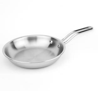 LIMETRO STEEL Triply Stainless Steel Pan | Stainless Steel Frying Pan with Lid | Induction Bottom Cookware Set