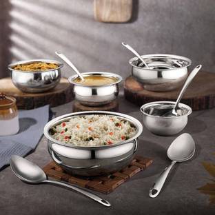 Classic Essentials Stainless Steel induction friendly Handi/patila/bhagona/biryani cook & serve Cookware Set