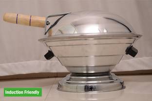 Movest by Movest Aluminum Tandoor Bati Maker Baking Oven, 25 x 25 x 35 Cm, 1 Piece, Silver Gas Tandoor...